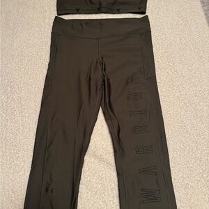 Under Armour Dark Green Sports bra and leggings